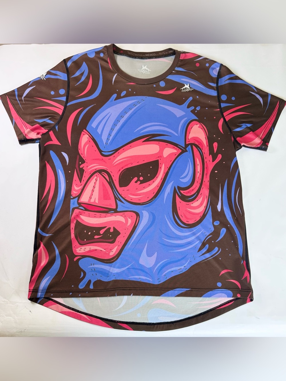 3F Lucha Libre Playera Guacamole Performance Graphic Shirt Size L